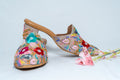 Bloom Beige Floral Mule Heels