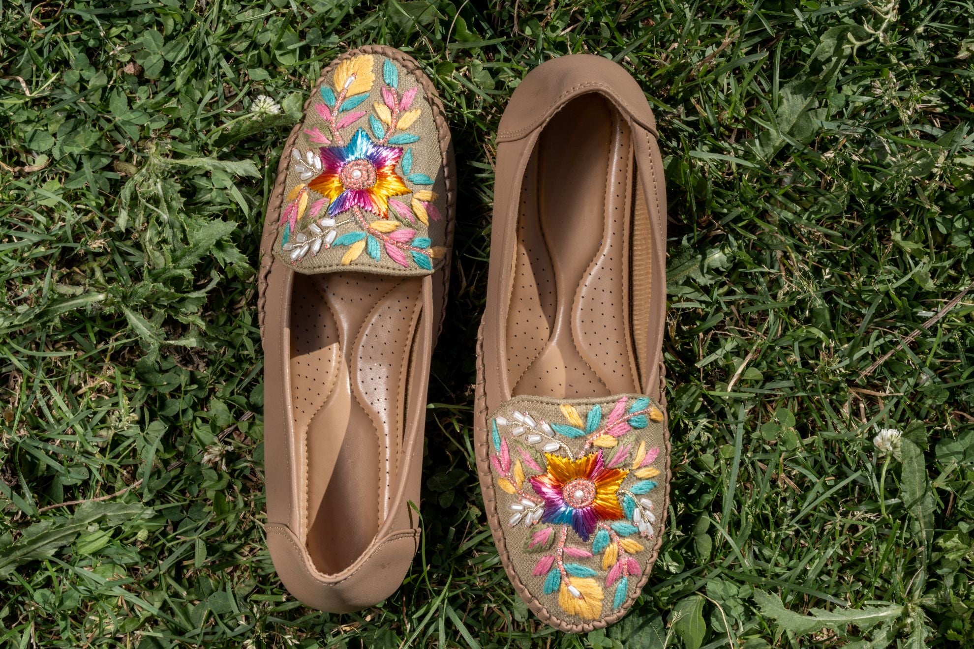 Meadow Bloom Embroidered Loafers