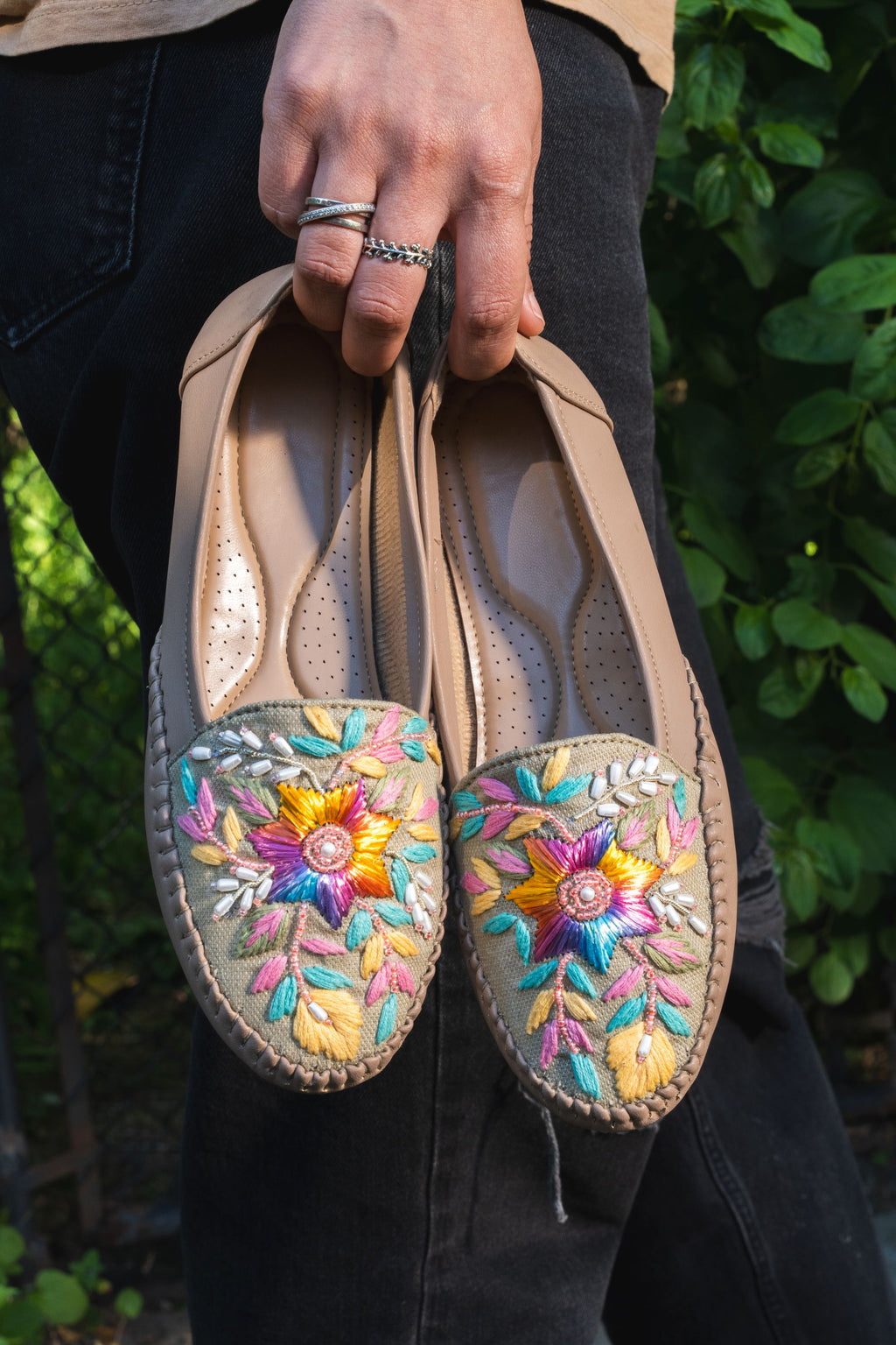 Meadow Bloom Embroidered Loafers