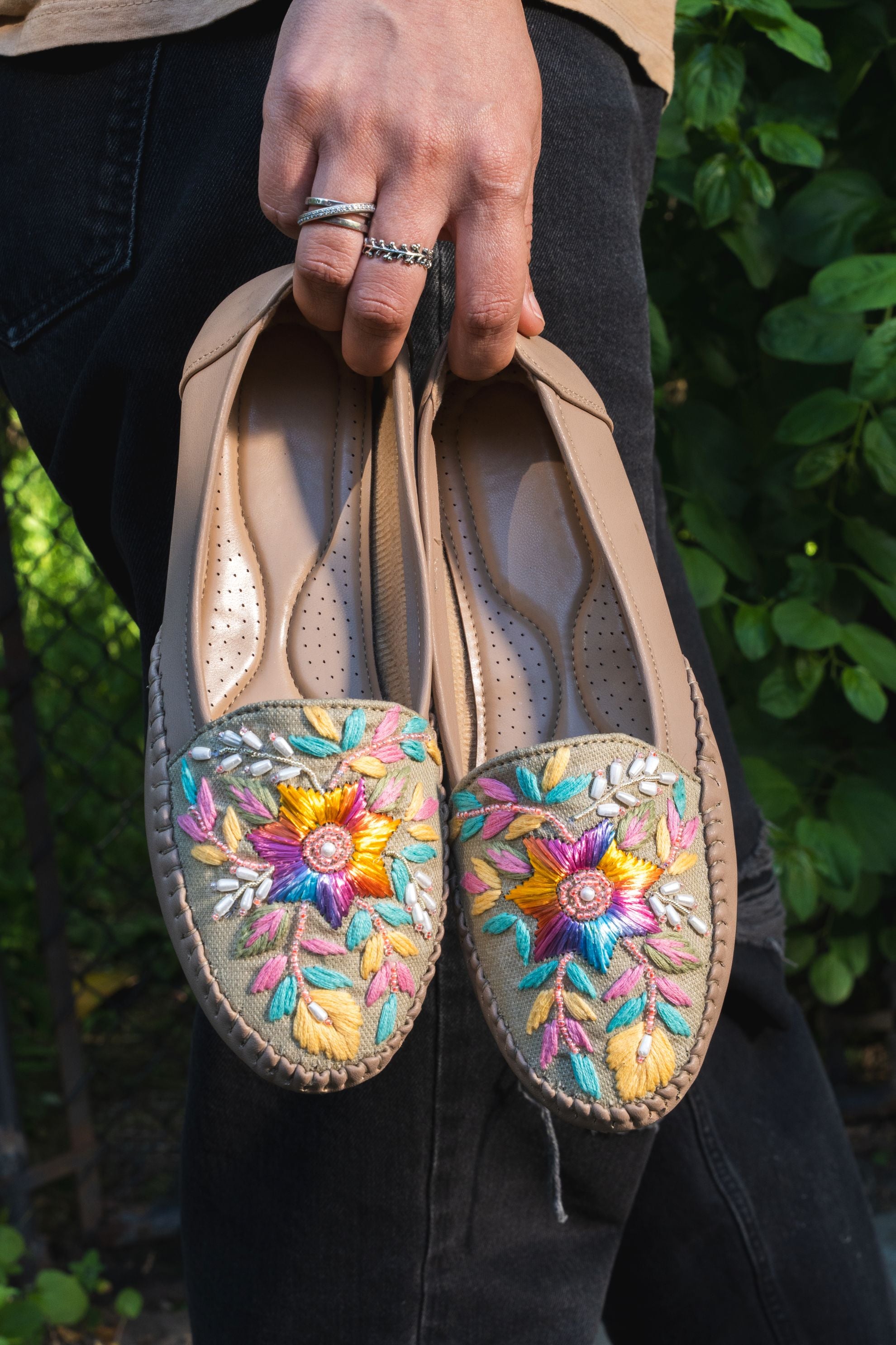 Meadow Bloom Embroidered Loafers