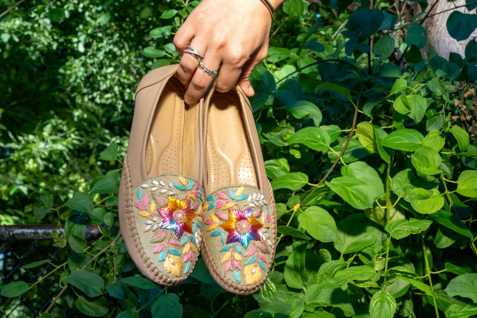 Meadow Bloom Embroidered Loafers