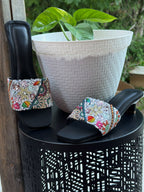 Midnight Mosaic Beaded Slides