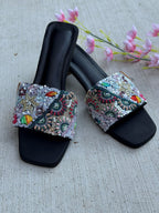 Midnight Mosaic Beaded Slides