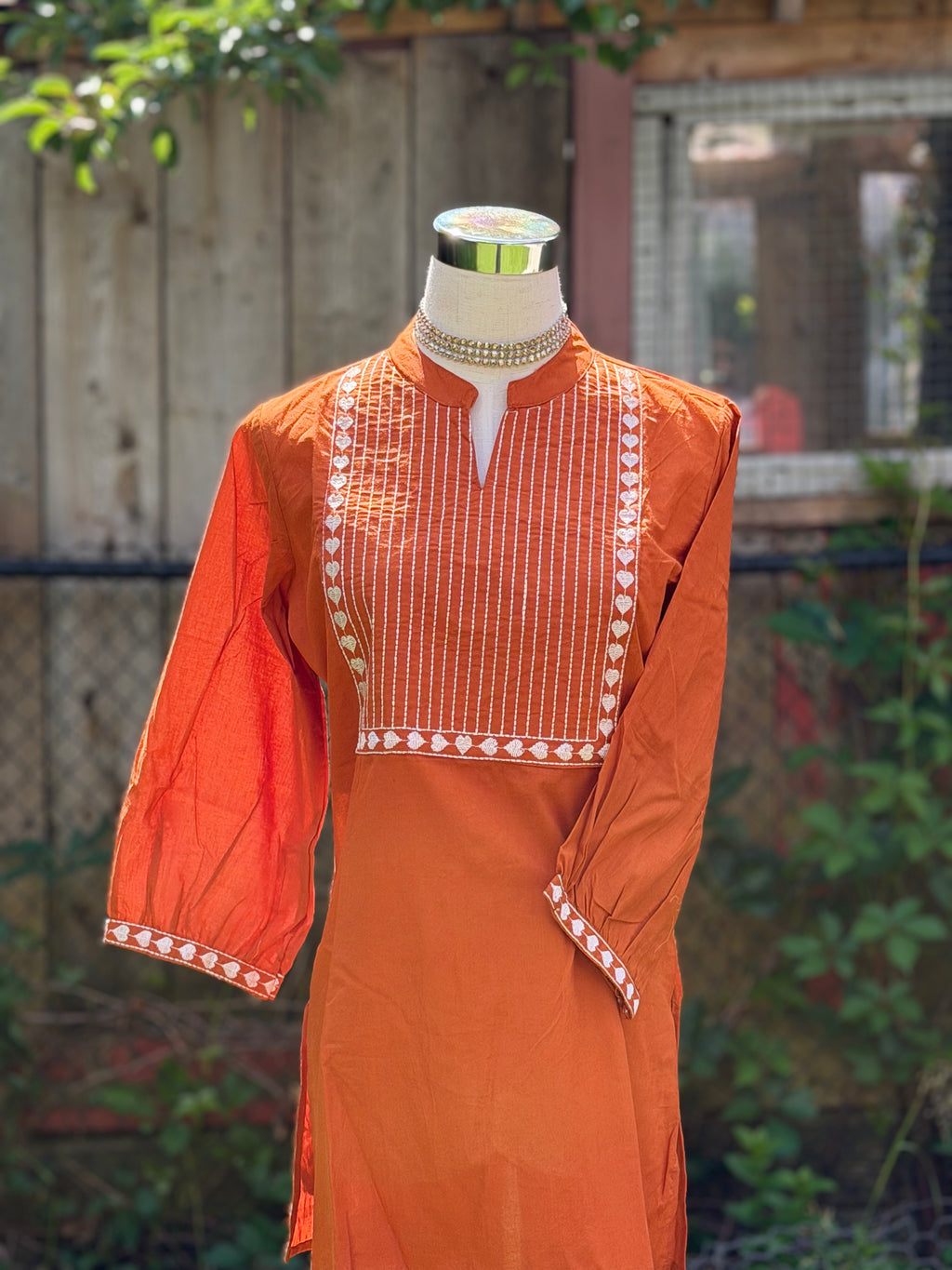 Heart Shaped Embroidery Kurta