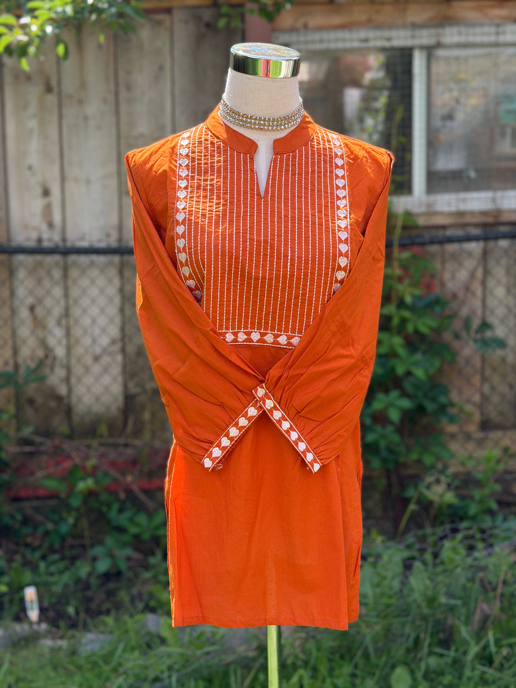 Heart Shaped Embroidery Kurta