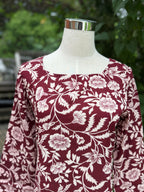 Brownish Red Floral Print Kurti