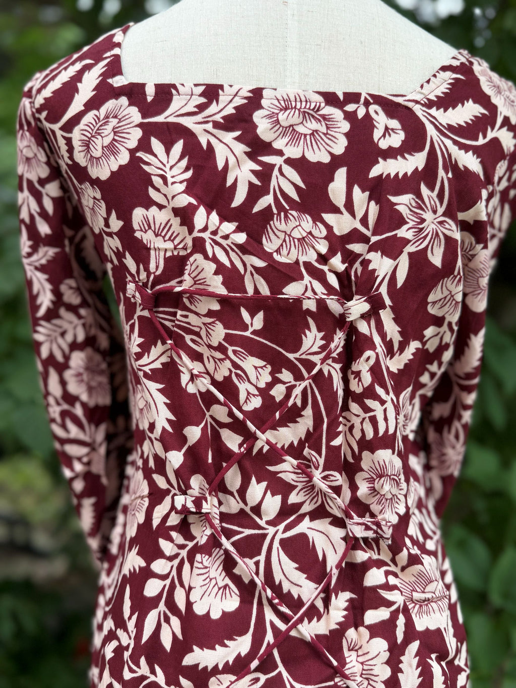Brownish Red Floral Print Kurti