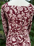 Brownish Red Floral Print Kurti