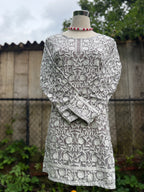 Kashmiri White Thread Embroidery Kurti