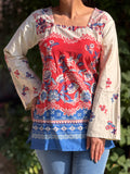 Floral Cream Printed Kurti