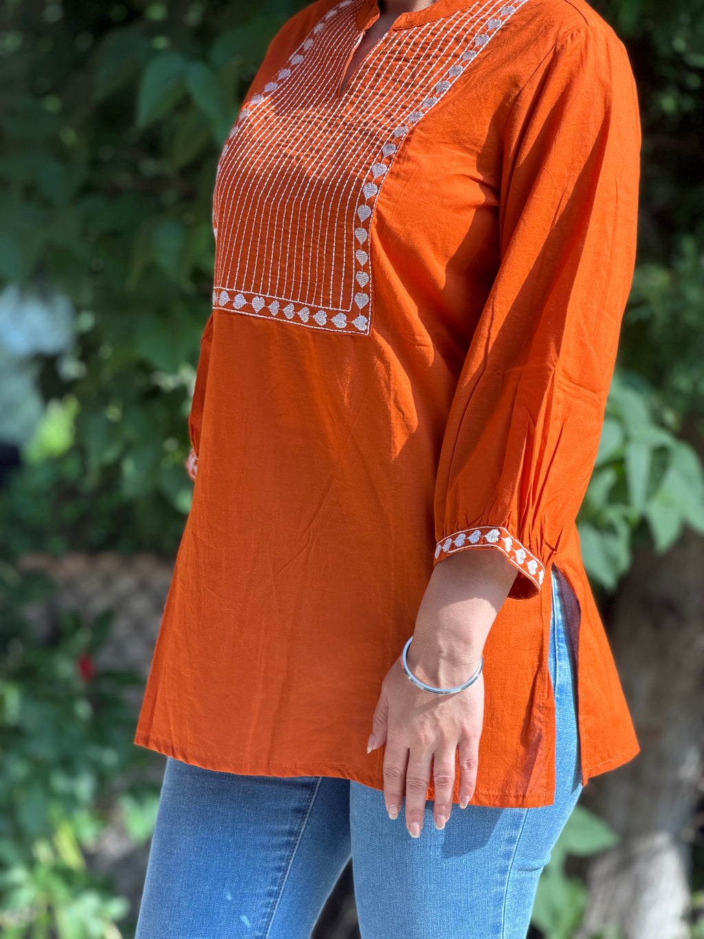 Heart Shaped Embroidery Kurta