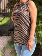 Block Printed With Shoulder Strings Kurti
