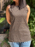 Block Printed With Shoulder Strings Kurti
