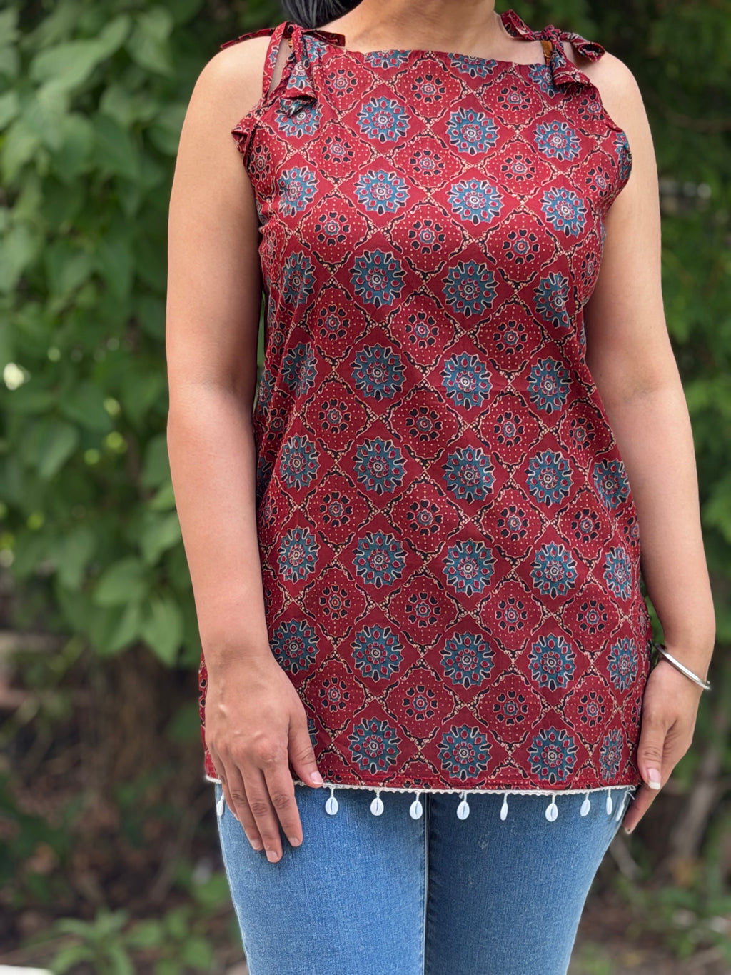 Jaipuri Shoulder Strings Kurti