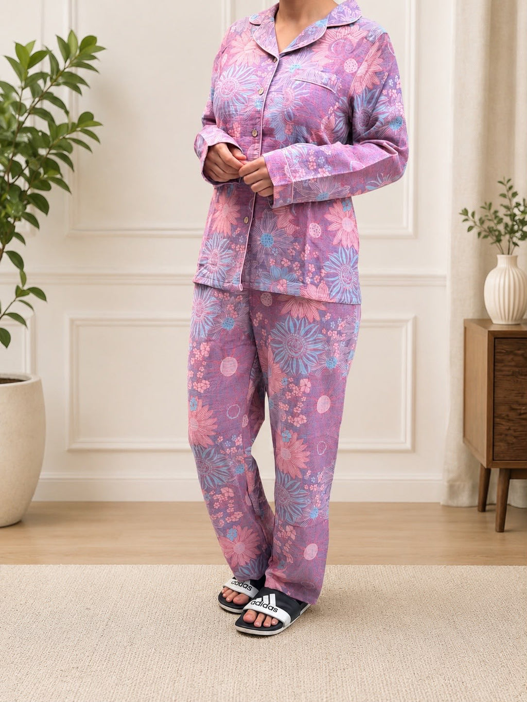 Blush Bloom Cotton Night Suit