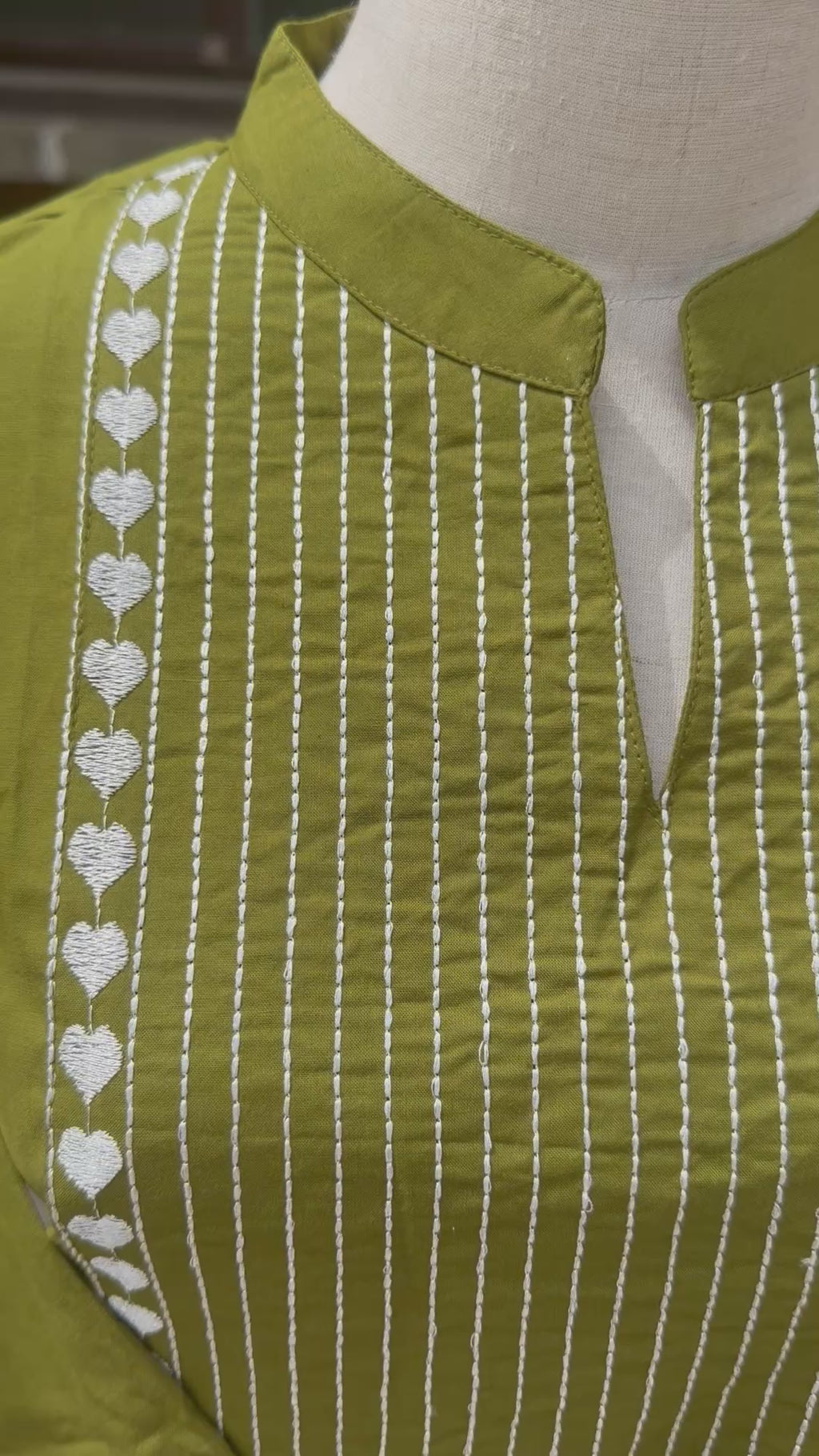 Heart Shaped Embroidery Kurta