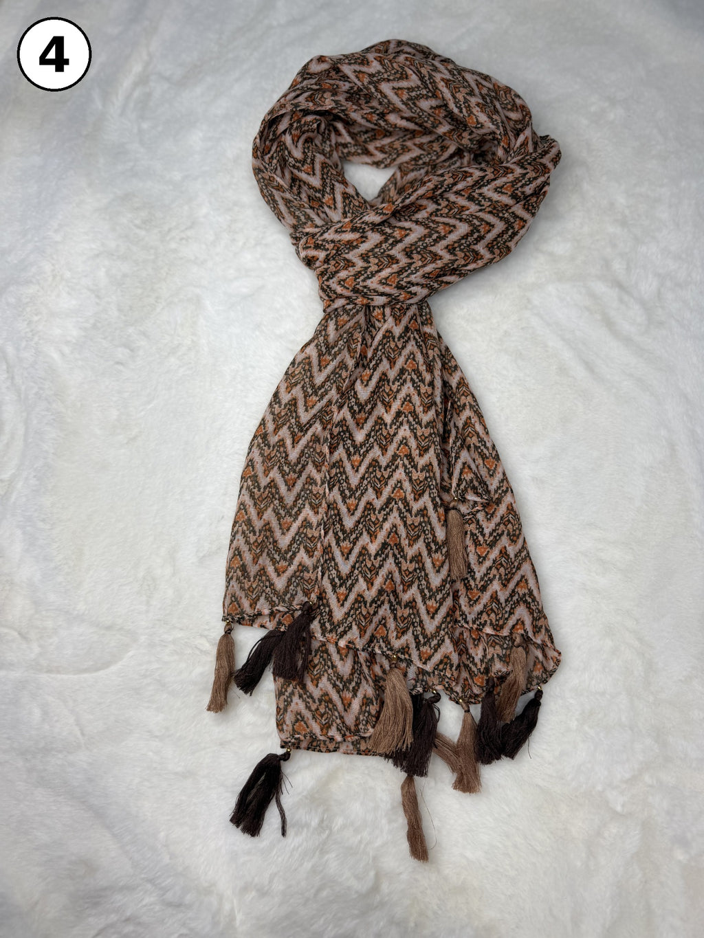 Whispered Bloom Tassel Scarf