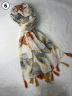 Whispered Bloom Tassel Scarf
