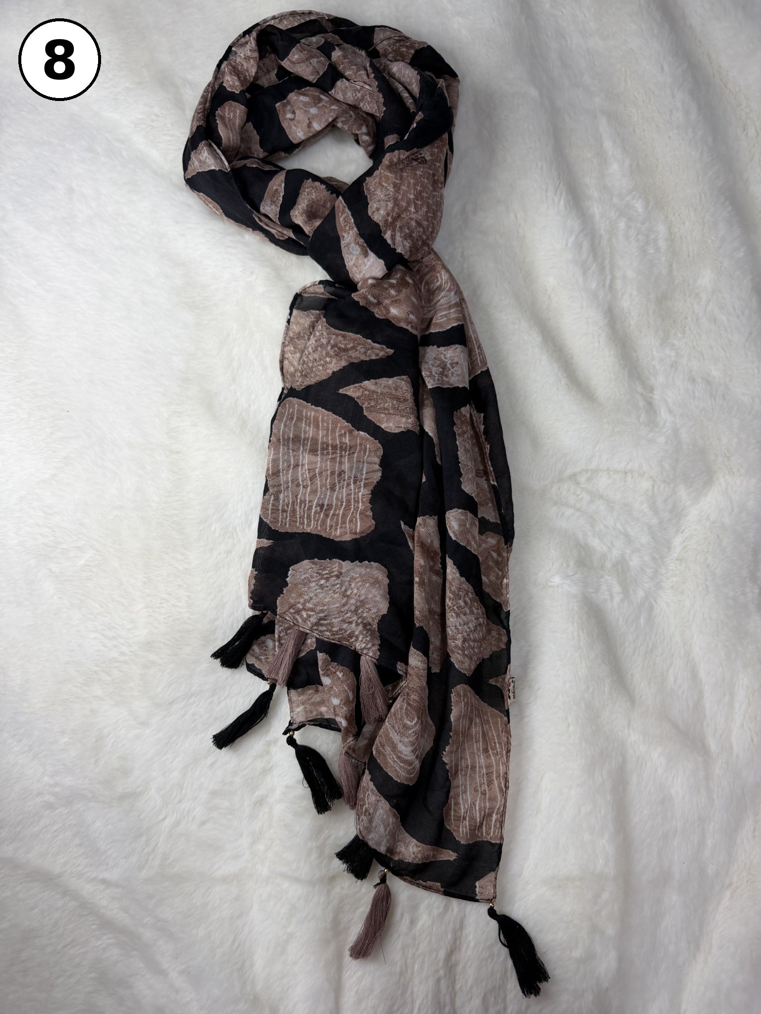Whispered Bloom Tassel Scarf
